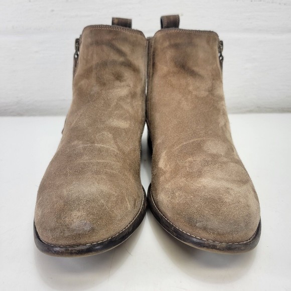 Paul Green‎ Women's Size 9 Brown Suede Leather Zip Ankle Chelsea Heeled Boots - Picture 8 of 15